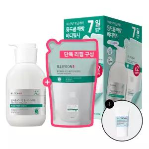일리윤 시카 아크네 클리어 등드름 바디워시 400ml+400ml리필