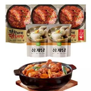 부드러운식감 진한육수 닭 한마리 닭도리탕 1kg x 3팩+삼계탕 1kg x 2팩/캠핑요리 닭볶음탕 간편요리