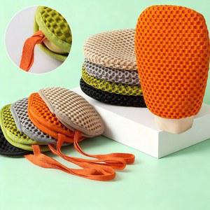 호환 2 in 1 목욕 루파 장갑 양면 사용으로 각질 및 오염물 제거 목욕 장갑 샤워 천 거품망 비누 주머니 비누 보관 가능