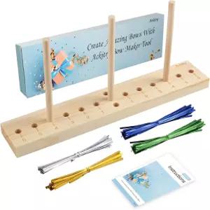 애키트리 확장 리본용 활 제작기 트위스트 타이가 있는 나무 리본 선물 헤어 코사지 홀리데이 화환 다양한