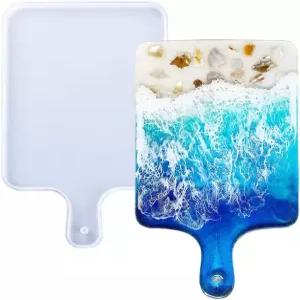 IKPAHOK 수지 실리콘 트레이 몰드 DIY 대형 직사각형 서빙 도마용 에폭시 주조 가정 장식 및 제작에