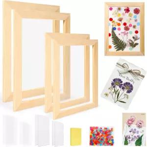 Aboofx 종이 제작 키트 A5 및 A6 사이즈 화면 액자 나무 몰드 데클 메쉬 흡수성 스펀지 색종이 DIY 수제