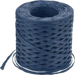uxcell Rafia 종이 공예 리본 1/4 인치 218 야드 Twine 끈 포장지 크리스마스 포장 DIY 네이비 블루