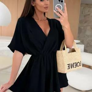 멜빵바지 반팔 포켓 롱원피스 점프수트 반바지 데님