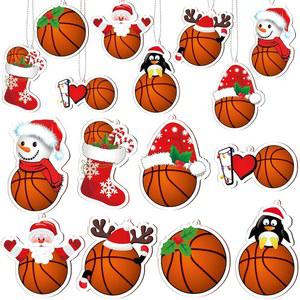 크리스마스 트리를 위한 천풀 24개 농구 장식품 파티 용품용 아크릴 걸이 트리 장식, 8가지 스타일