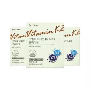 [셀러허브]닥터린 초임계 비타민K2 D3 프리미엄 300mg 30정 3개/mjc (S39239725)