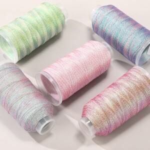 3/6/9 가닥 컬러풀 브레이드 반짝이는 직조 실 DIY 팔찌 수동 짠 라인 로프
