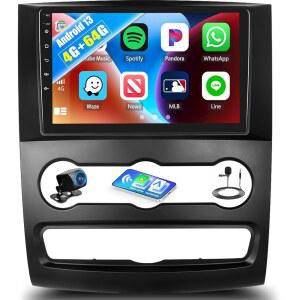 식스윈 4G 64G 안드로이드 13 카 스테레오 벤츠 스프린터 비토 2006-2017 수동 A/C 9인치 터치스크린 카플레이 안드로이드 오토 블루투스 날씨 예보 59UI GPS 내비게이션 와이파이 네트워크 라디오