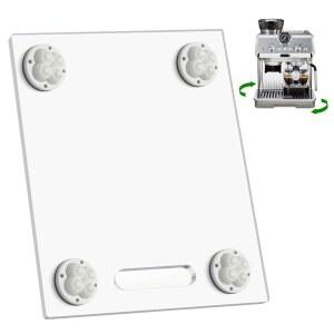 [미국배송] 360 롤링 휠이 있는 YJNBEST 아크릴 가전제품 슬라이더 무거운 주방 가전제품용 슬라이딩 트레이 카운터용 커피 메이커 슬라이더 주방용 카운터탑 무빙 트레이(대형 15.7