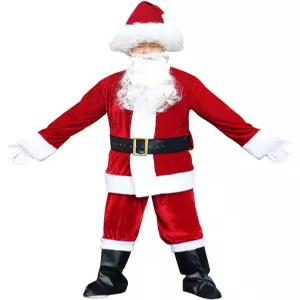 산타복 의상 6XL 성인 남성 코스튬 골드톤
