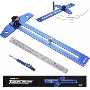 GRENPRO 목공 스크라이버 마킹 라인 자(카펜터 연필 및 금속 자 포함) 조절 가능한 알루미늄 합금 슬라이딩