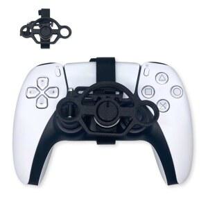 PS5 레이싱 게임 컨트롤러용 CHOWONE 미니 스티어링 휠 리모컨 액세서리 부착 PS 컨트롤러 휠(블랙)