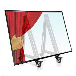 BIGalleons 저높이 모바일 TV 스탠드 모니터 바닥 스탠드 카트 롤링 TV 마운트 휠 포함 32-65인치 평면 곡면 TV LED LCD 30 조절 가능 시야각 새 버전