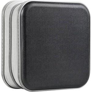 UENTIP 48 용량 CD 케이스 휴대용 DVD 하드 플라스틱 케이스 홀더 CD 정리함 지갑 보호 DVD 보관함 블랙 48