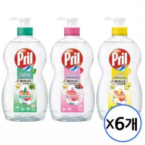 프릴 베이킹소다 주방세제 700ml 용기 x6개 퓨어레몬  그린허브 와일드베리 택1