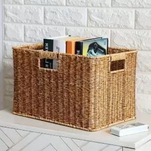 사각 정리함 바구니40x26cm 피크닉바구니 바스켓 정리함 손잡이바스켓 보관함