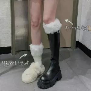 여자 니트레그워머 숏레그워머 부츠 레그워머 발목 겨울 레이어드 퍼레그워머 레그워머부츠 방한 퍼 커버