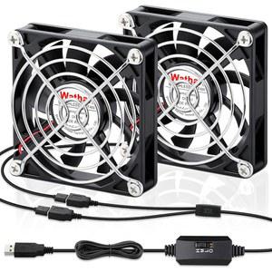 [미국배송] 와타이 2PCS 80MM X 15MM 소형 USB 팬 AV 리시버 플랫 패널 XBOX DVR PS4 PS5 라우터 TV 박스 컴퓨터 캐비닛 쿨러용 냉각 팬 2 IN