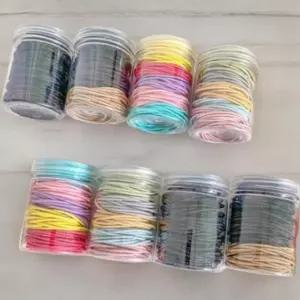 여성용 대용량 머리끈 세트 100개 통포함 탄력 헤어소품