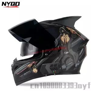 JieKai 남녀공용 오토바이 헬멧 모토크로스 풀 헬멧 블루투스 이어폰 포함 사계절