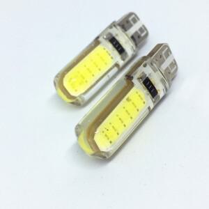2PCS T10 LED 방수 웨지 라이트 194 2825 W5W COB 실리카 젤 자동차 마커 독서 돔 램프 주차 전구 12V