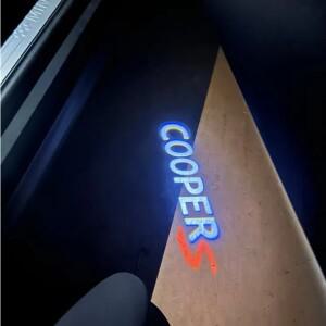 미니 소형 쿠퍼 원 S JCW R52 R58 R56 R59 R60 F55 F56 F60 차량용 링 액세서리 자동차 도어 LED 로고 경고