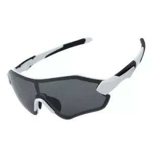 오클랜즈 자외선 차단 시력보호 프리미엄 스포츠 선글라스_화이트 프레임+블랙 편광렌즈