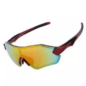 오클랜즈 자외선 차단 시력보호 프리미엄 스포츠 선글라스_와인 프레임+레드미러 편광렌즈