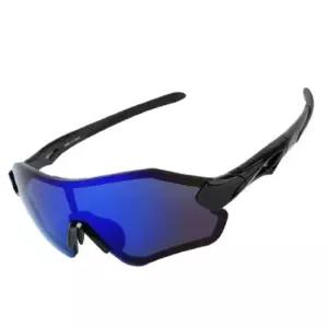 오클랜즈 자외선 차단 시력보호 프리미엄 스포츠 선글라스_블랙 프레임+블루미러 편광렌즈