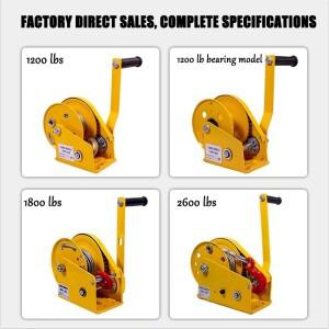 양방향 자동 잠금 장치 2600 LBS 소형 수동 윈치 미니 소형 와이어 로프 후크 브레이크 크레인 호이스트 도