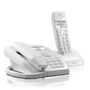 모토로라 스피커폰 기능 디지털 자동응답 녹음기 유선+무선 전화기_화이트