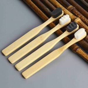 대나무 칫솔 생분해 성 엑스트라 소프트 브리스톨 20000 천연 강모