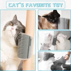 1팩 고양이 코너 Scratcher Self Groomer with Catnip  얼굴 벽 손질 마사지 빗 긴