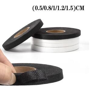 흑백 한쪽 접착  안감 다림질 옷 밑단 테이프 메쉬 DIY 재봉 액세서리