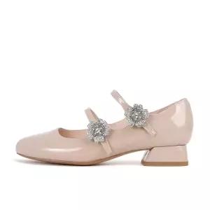 여성 신발 단화 플랫 슈즈 프렌치 통굽 큐빅 스퀘어 펌프스 웨딩화 MF5