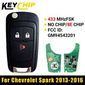 KCGM 94543201 433 MHZ 플립 원격 자동차 키 3 버튼 8E 칩 2013 chevrolet 호환 Spark