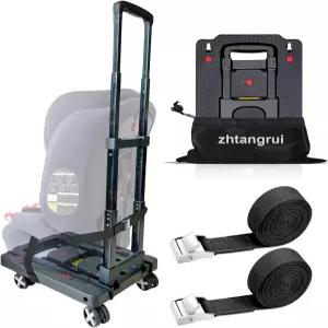 공항용 카시트 돌리 - 비행기용 롤러 카트 바퀴 스트랩이 있는 여행용 캐리어 트롤리 접이식 수하물