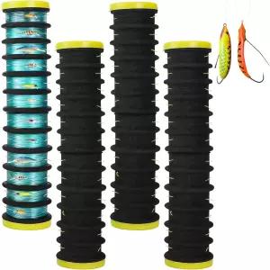 ZENFUN 4 PC 낚싯줄 보관 정리함 낚싯줄을 엉키지 않게 유지할 수 있는 12개의 슬롯이 낚시 리더 홀더