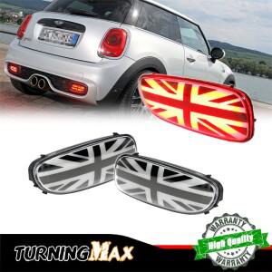 유니온 잭 디자인 빨간색 LED 자동차 후면 범퍼 반사판 러닝 라이트 미니 소형 쿠퍼 JCW R56 R57 R58 R59 1
