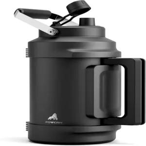 여행용 1갤런 단열 물병 2-in-1 빨대 주둥이 뚜껑 이중 손잡이 누수 방지 48시간 차갑게 유지 헬스장