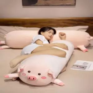 귀여운 모찌 돼지 세탁기 사용 가능 인형 쿠션 바디필로우 롱 베개 침대 잠자는 다리 선물 동물 귀여워