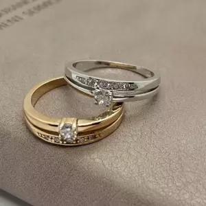 K26 커플링 두줄 큐빅 레이어드 패션 은 반지 커플템