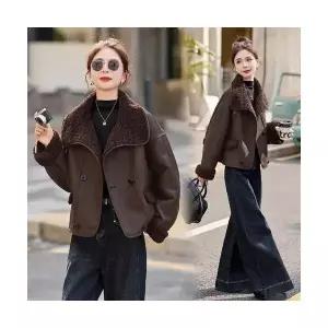 여성 모피 코트 털가죽 일체형 겨울 멋스러운 숏기장 따뜻한 무스탕 재킷 MODU4