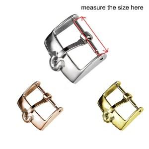 [호환품]12 14 16 18mm 스테인리스 스틸 시계 버클 실버 골드 핀 클라스프 오메가 호환 DE VILLE 스트랩