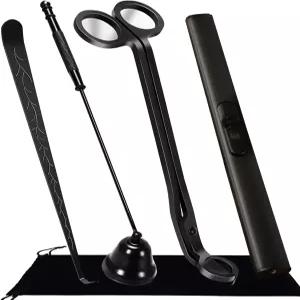 4-in-1 캔들 심지 트리머 전기 라이터 충전식 스너퍼 커터 딥퍼 액세서리 메이킹 키트 선물용 휴대용