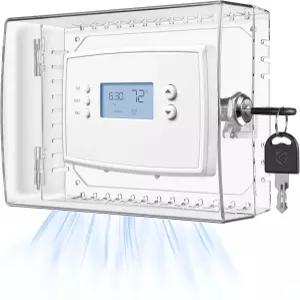 TRJ 온도 조절기 잠금 상자(키 포함) 벽에 장치가 있는 대형 커버 AC 제어 에어컨 상자는 조절기에 5인치 x