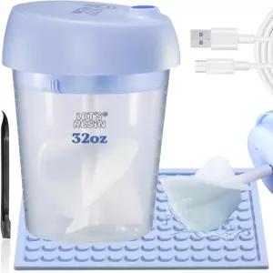 렛츠 레진 업그레이드 오토 믹서 핸즈프리 이지 클린 에폭시 실리콘 믹싱 컵 24Fl.oz용 충전식 전기 (특허)