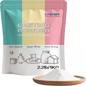 캐스트디 주조 분말 1kg 기포 제로 슈퍼 화이트 초경질 무취 실리콘 몰드용 석고 30분 탈형 수공예품