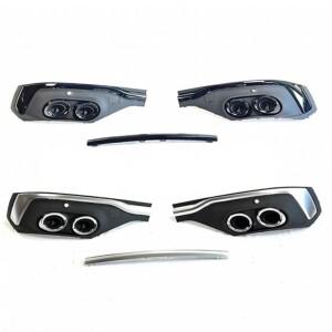 [호환품]ABS 페인트 자동차 후면 범퍼 립 스플리터 디퓨저 커버 (Audi 호환 Q5 Sportback 용 배기 팁 포함)