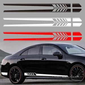 [호환품]메르세데스용 - 범용 사이드 스커트 자동차 스티커 레이싱 스트라이프 바디
